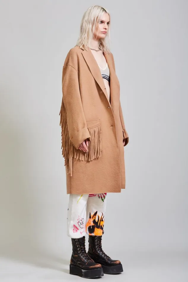 Fringe Raw Cut Coat 8211 Camel Women R13 Jackets and Coats Fringe Raw Cut Coat 8211 Camel Women R13 Jackets and Coats