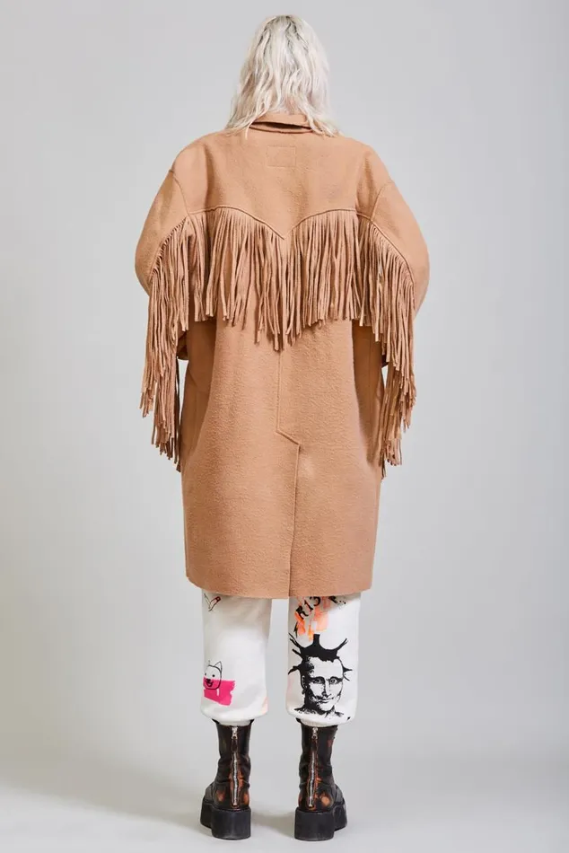 Fringe Raw Cut Coat 8211 Camel Women R13 Jackets and Coats Fringe Raw Cut Coat 8211 Camel Women R13 Jackets and Coats