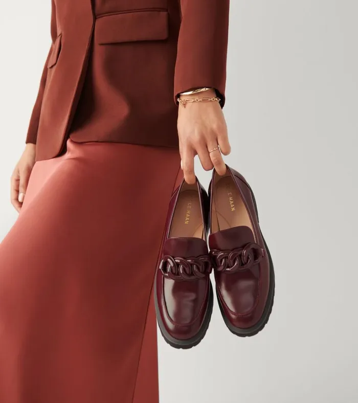 Geneva Chain Loafers Bloodstone Women Cole Haan Loafers and Drivers
