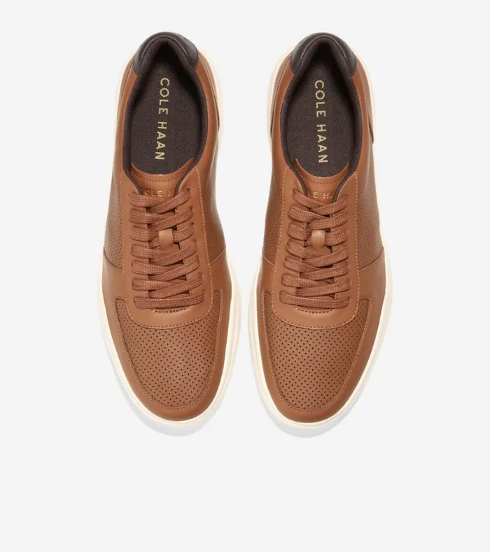 Grand Crosscourt Modern Tennis Sneakers British Tan Perforateddark Brown Men Cole Haan Sneakers