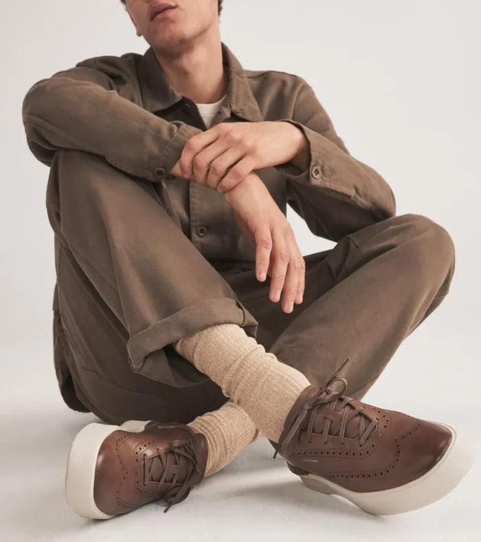 GrandPr Crew Wingtip Sneakers Truffle Brownsilver Lining Men Cole Haan Sneakers
