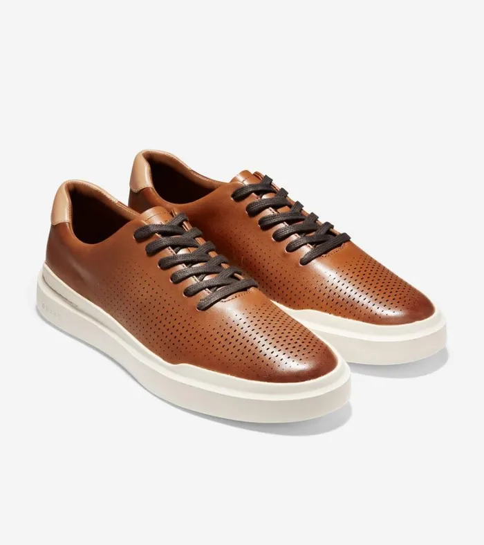 GrandPr Rally Laser Cut Sneakers British Tanivory Men Cole Haan Sneakers
