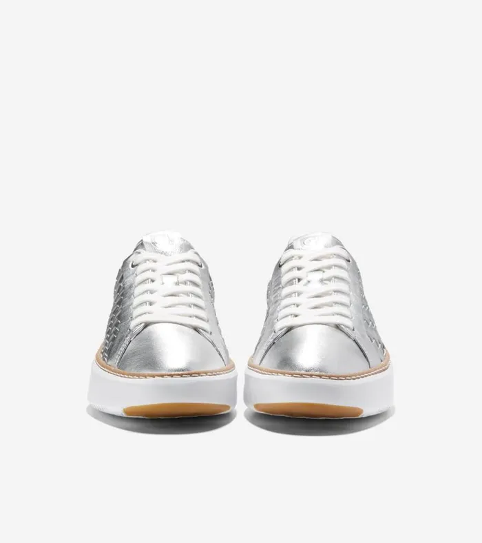 Grandpr Topspin Sneakers Silver Genevieve Weaveoptic White Women Cole Haan Sneakers