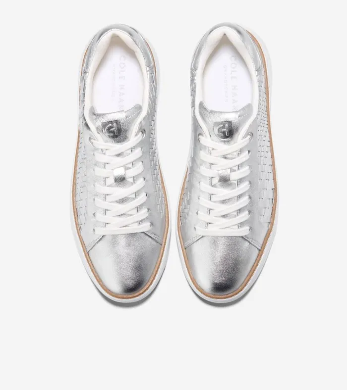 Grandpr Topspin Sneakers Silver Genevieve Weaveoptic White Women Cole Haan Sneakers