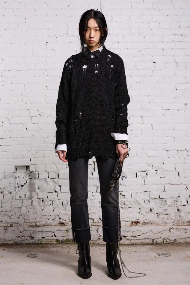 GRUNGE SWEATER 8211 BLACK GLITTER Women R13 Tops