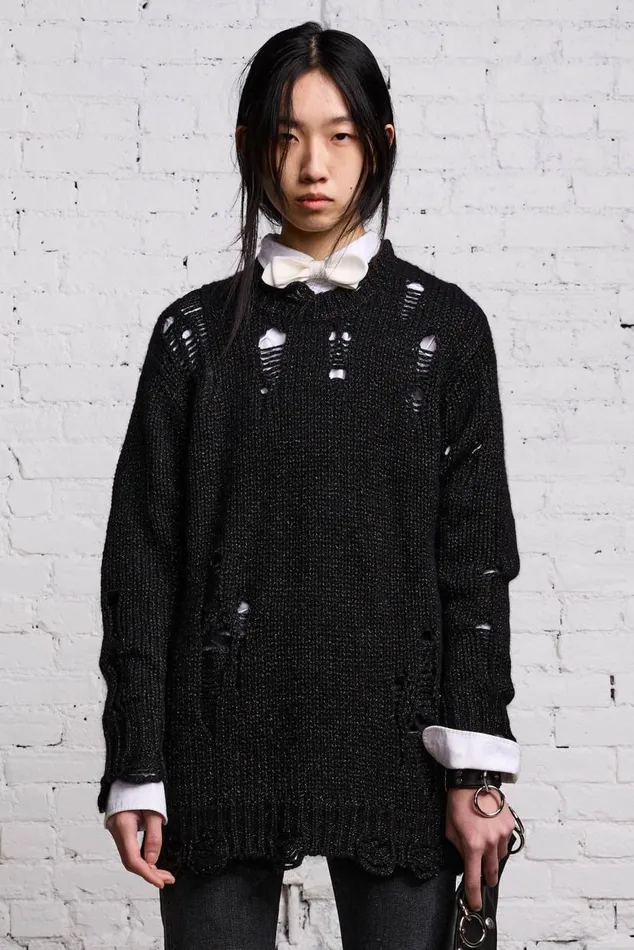 GRUNGE SWEATER 8211 BLACK GLITTER Women R13 Tops