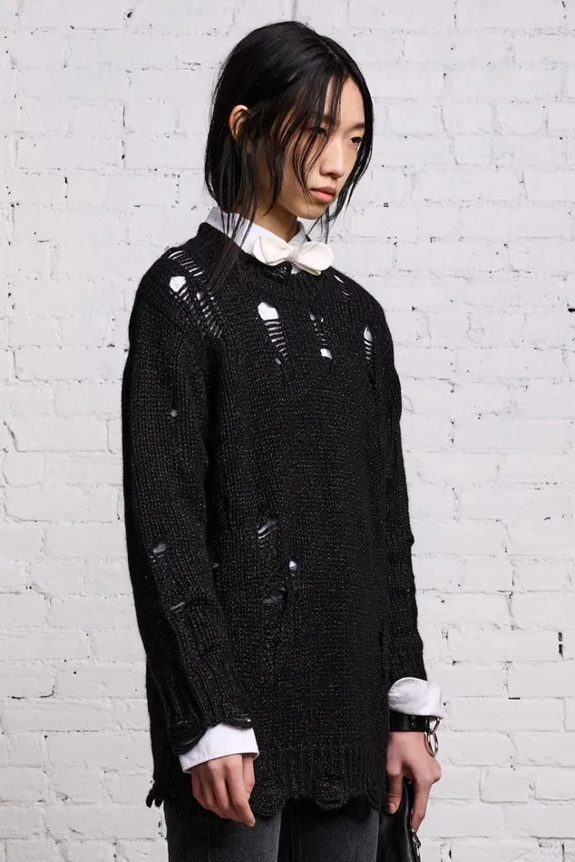 GRUNGE SWEATER 8211 BLACK GLITTER Women R13 Tops