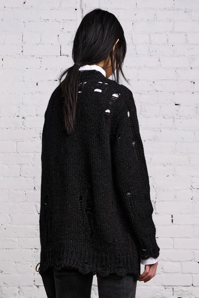 GRUNGE SWEATER 8211 BLACK GLITTER Women R13 Tops