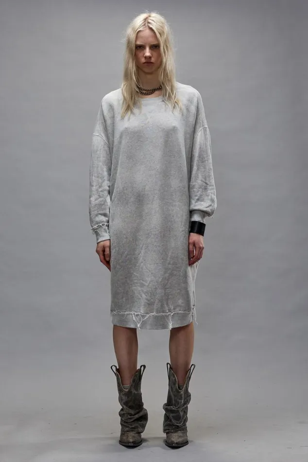GRUNGE SWEATSHIRT DRESS 8211 HEATHER GREY Women R13 Dresses and Skirts