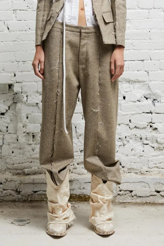 INVERTED TROUSER 8211 OATMEAL Women R13 Pants and Shorts