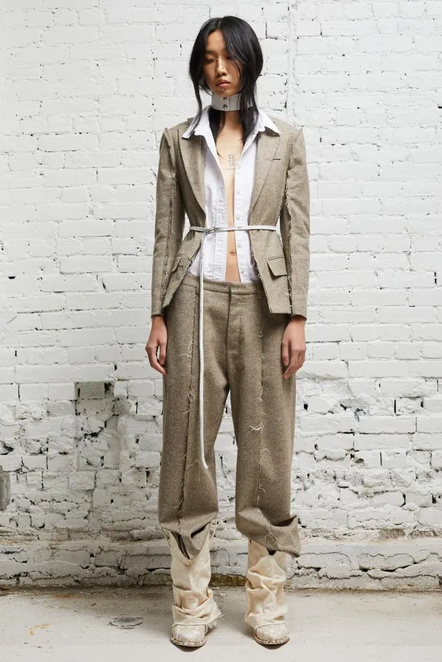 INVERTED TROUSER 8211 OATMEAL Women R13 Pants and Shorts