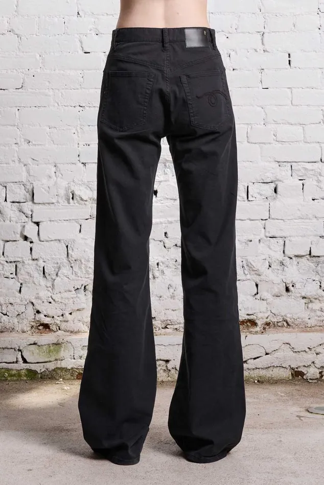 JANE JEAN 8211 BLACK BEDFORD CORD STRETCH Women R13 Denim