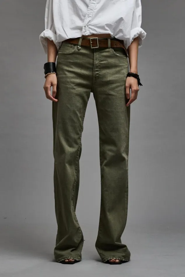 JANE JEAN 8211 OLIVE GREEN STRETCH Women R13 Denim