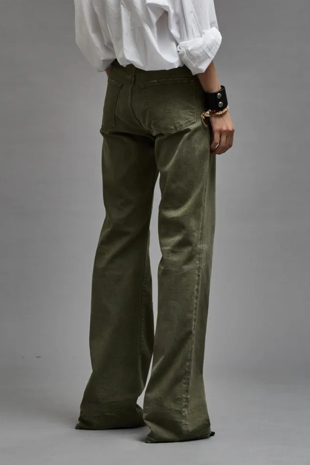 JANE JEAN 8211 OLIVE GREEN STRETCH Women R13 Denim