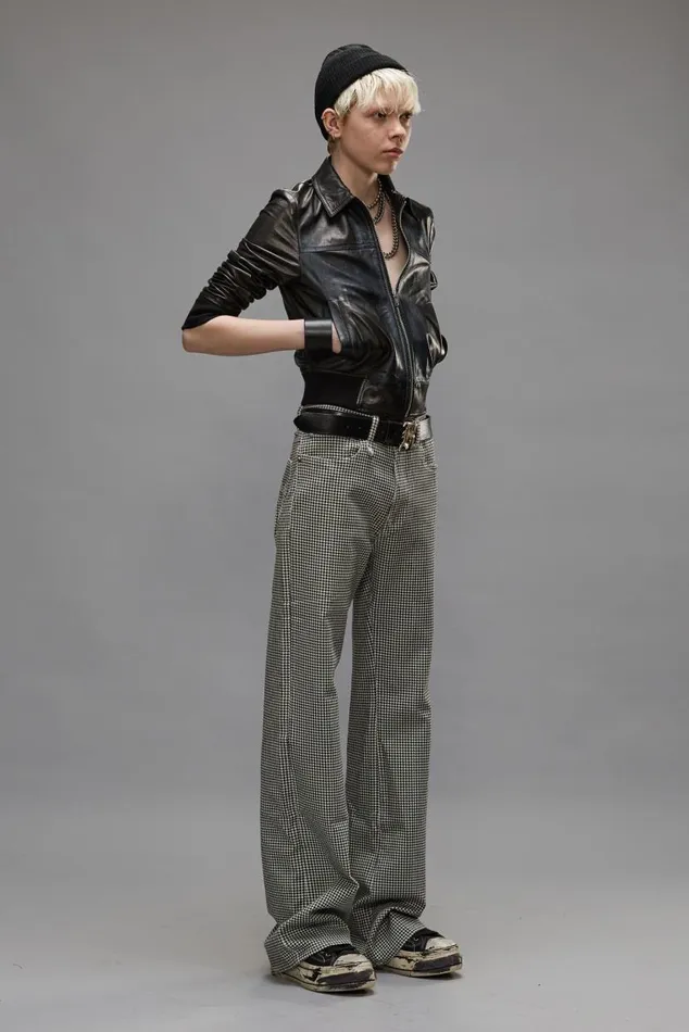 JANE JEAN 8211 PRINTED HOUNDSTOOTH Women R13 Denim