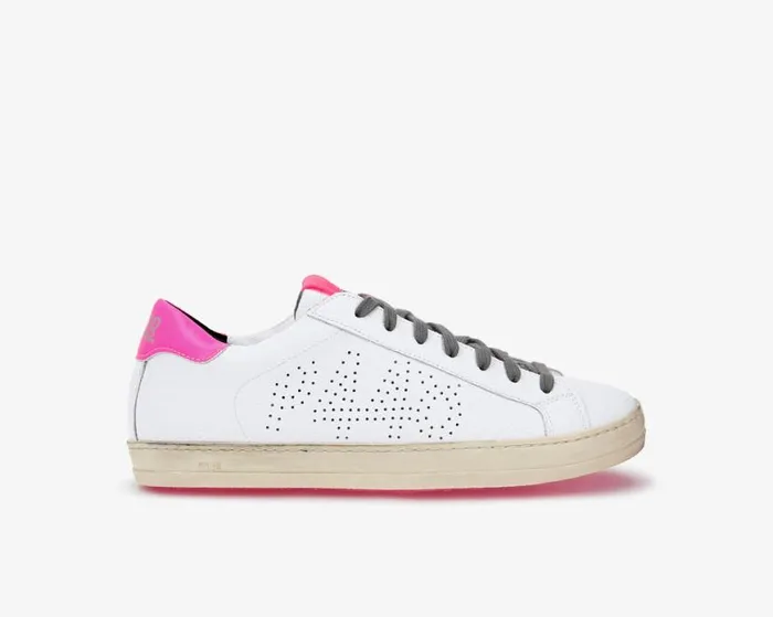 John Recycled WhiteFuchsia Men P448 Low Tops