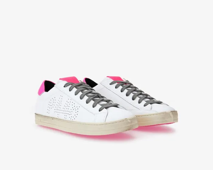John Recycled WhiteFuchsia Men P448 Low Tops John Recycled WhiteFuchsia Men P448 Low Tops