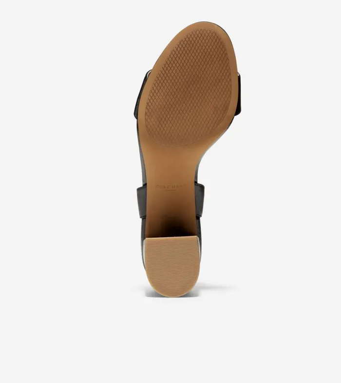 Josie Block Heel Sandals Black Leather Women Cole Haan Heels and Pumps