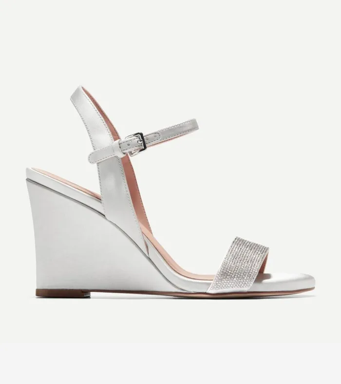 Josie Wedge Sandals All Over Crystalgray Women Cole Haan Heels and Pumps