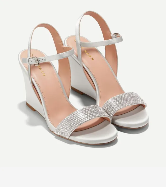 Josie Wedge Sandals All Over Crystalgray Women Cole Haan Heels and Pumps