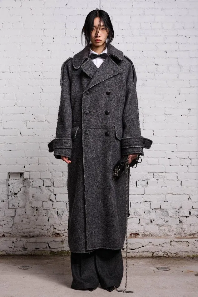 JUMBO MILITARY COAT 8211 HEATHER GREY WOOL Women R13 Jackets and Coats