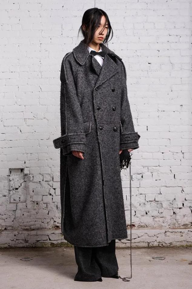 JUMBO MILITARY COAT 8211 HEATHER GREY WOOL Women R13 Jackets and Coats