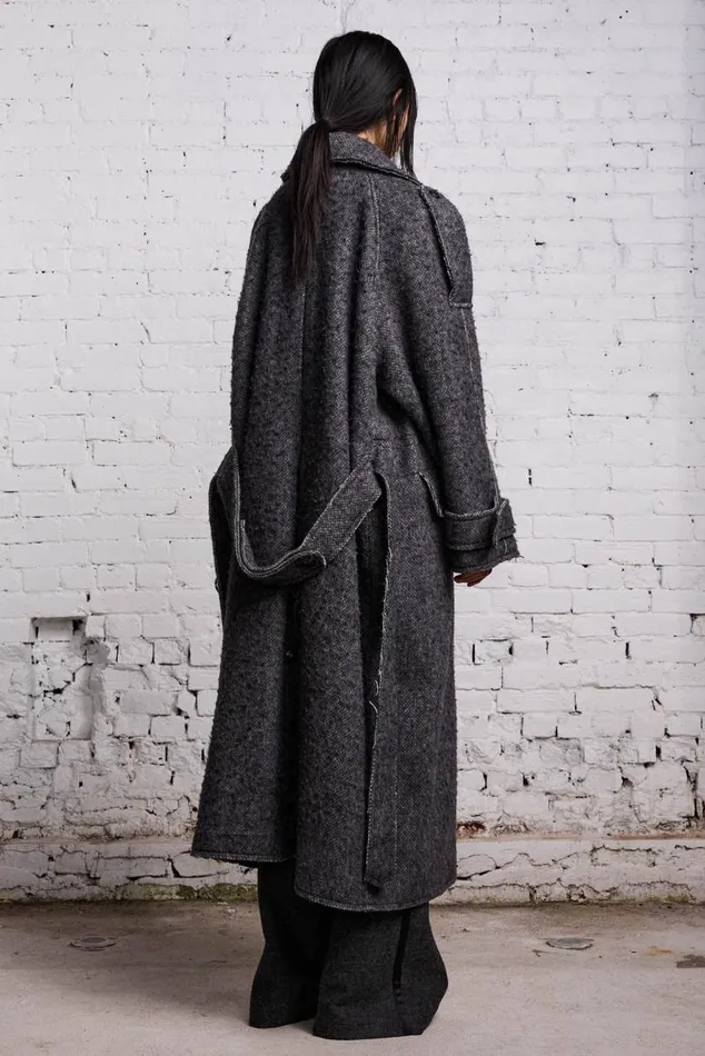 JUMBO MILITARY COAT 8211 HEATHER GREY WOOL Women R13 Jackets and Coats