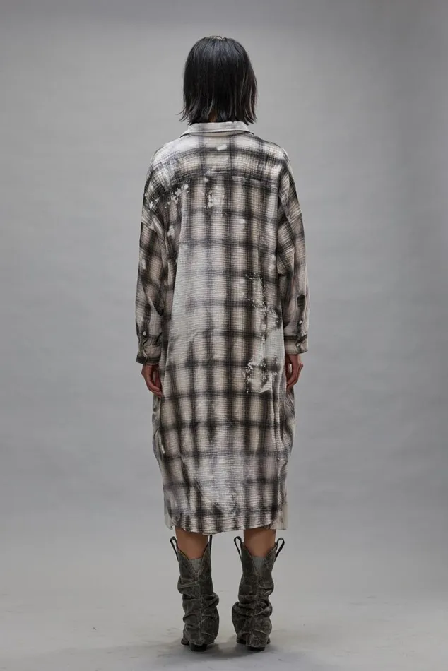 JUMBO SHIRTDRESS 8211 PRINTED GREY PLAID Women R13 Dresses and Skirts