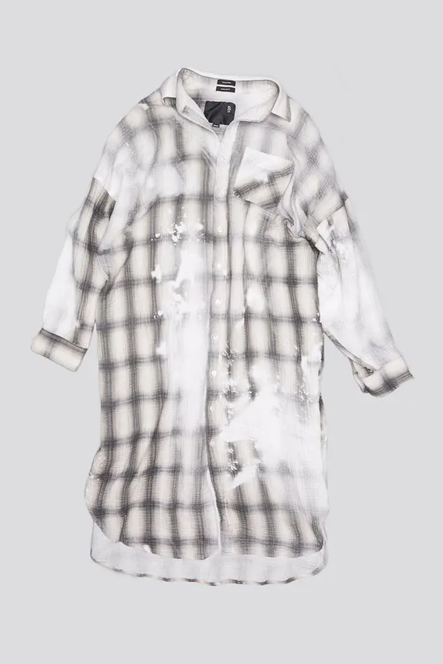 JUMBO SHIRTDRESS 8211 PRINTED GREY PLAID Women R13 Dresses and Skirts