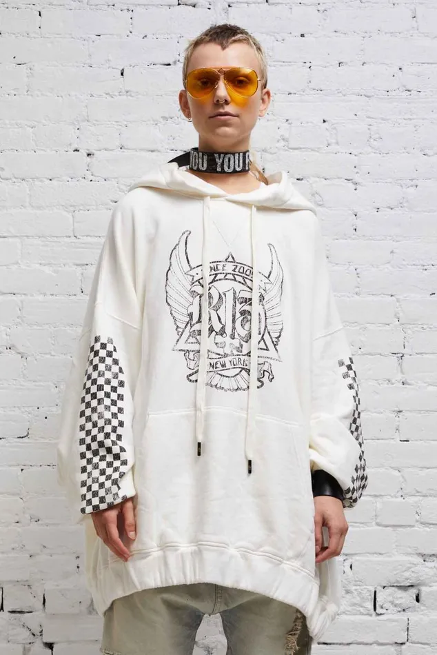 JUMBO SKATE HOODIE 8211 WHITE Women R13 Tops