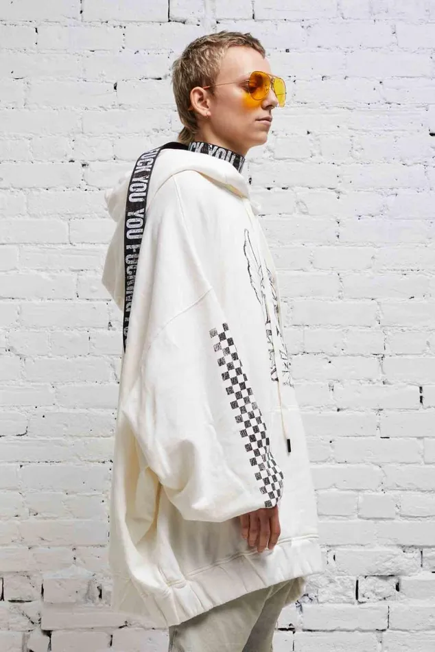 JUMBO SKATE HOODIE 8211 WHITE Women R13 Tops