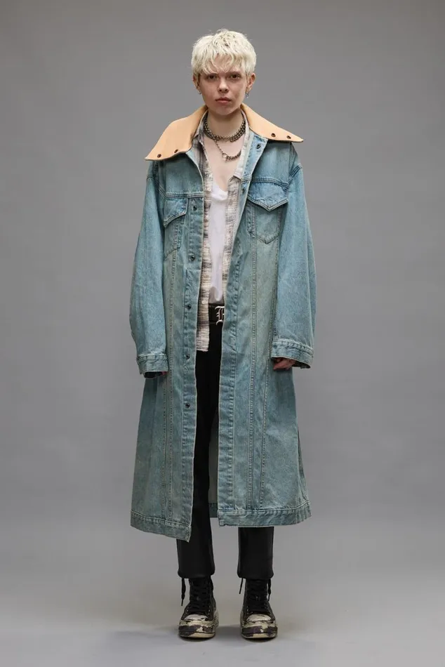 KAT TRUCKER COAT 8211 CORBET BLUE Women R13 Jackets and Coats