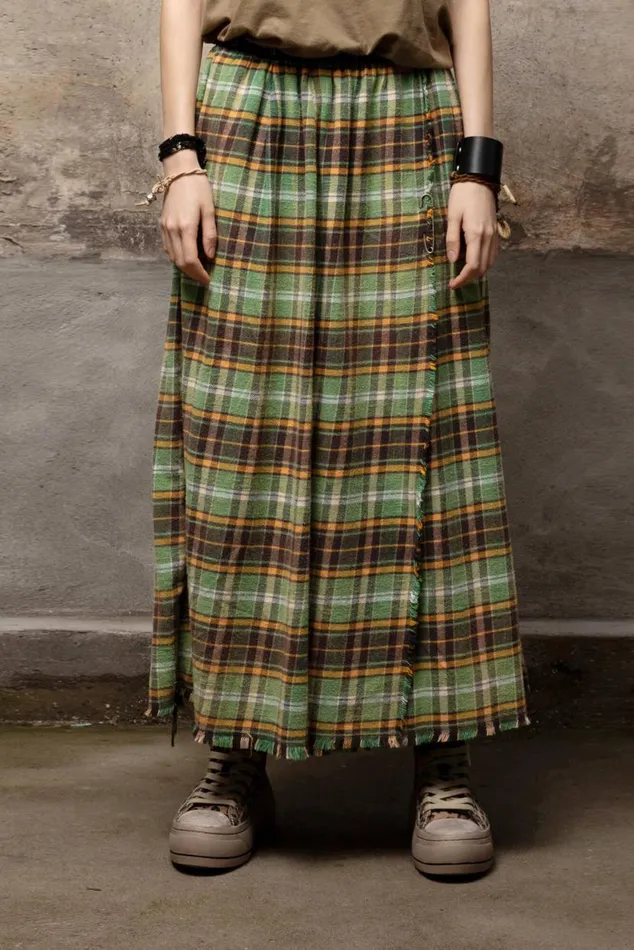 KILT SKIRT 8211 GREEN PLAID Women R13 Dresses and Skirts