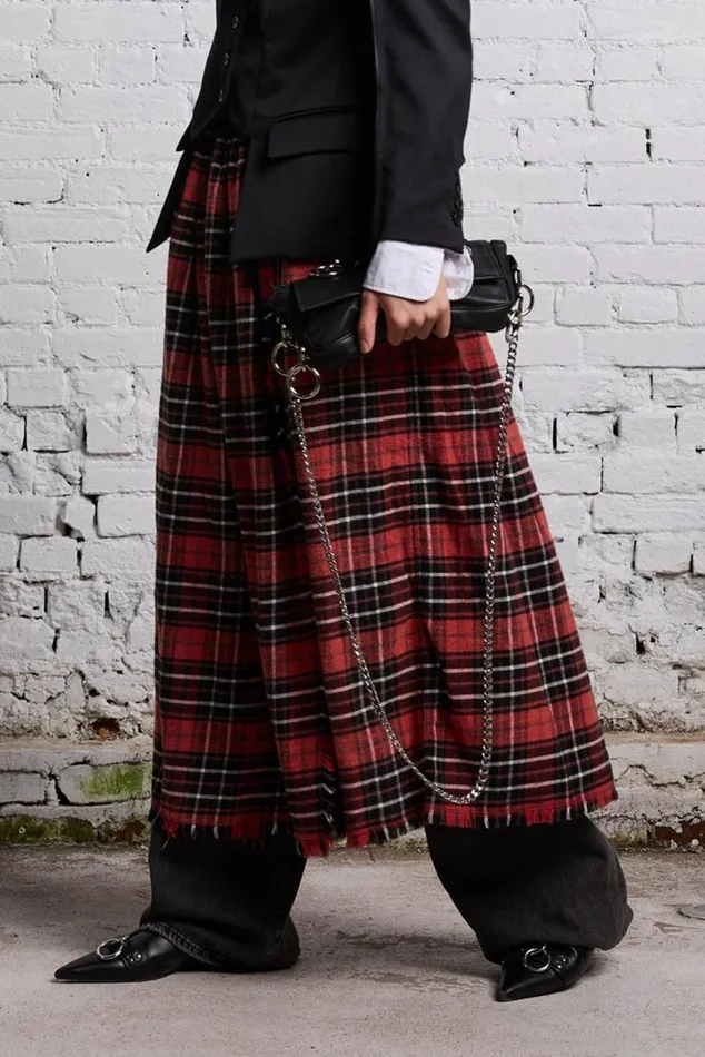 KILT SKIRT 8211 RED AND BLACK Women R13 Dresses and Skirts