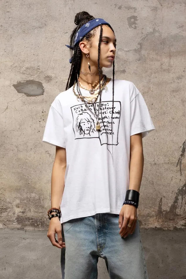 KURT DOODLE BOY T 8211 WHITE Women R13 Tops