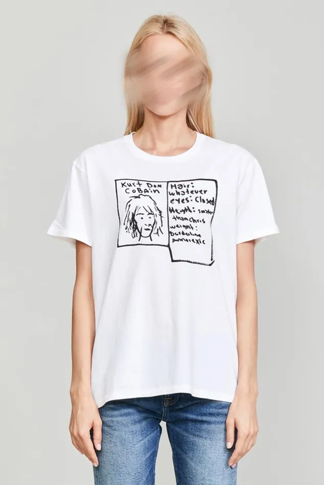 KURT DOODLE BOY T 8211 WHITE Women R13 Tops