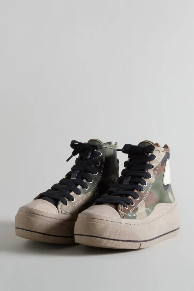 KURT HIGH TOP SNEAKER CAMO and BROWN Women R13 Shoes