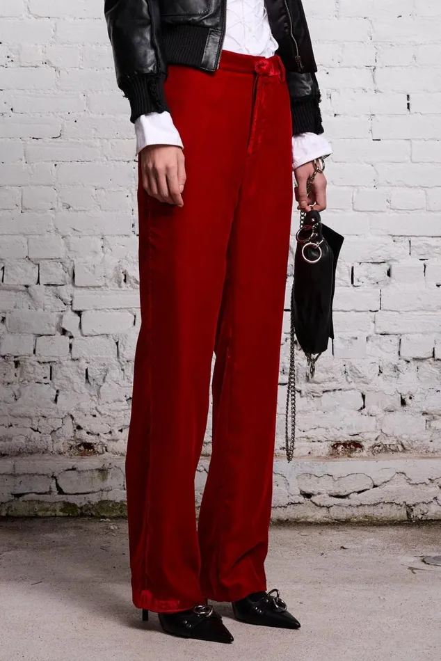 LEMMY TROUSER 8211 RED VELVET Women R13 Pants and Shorts