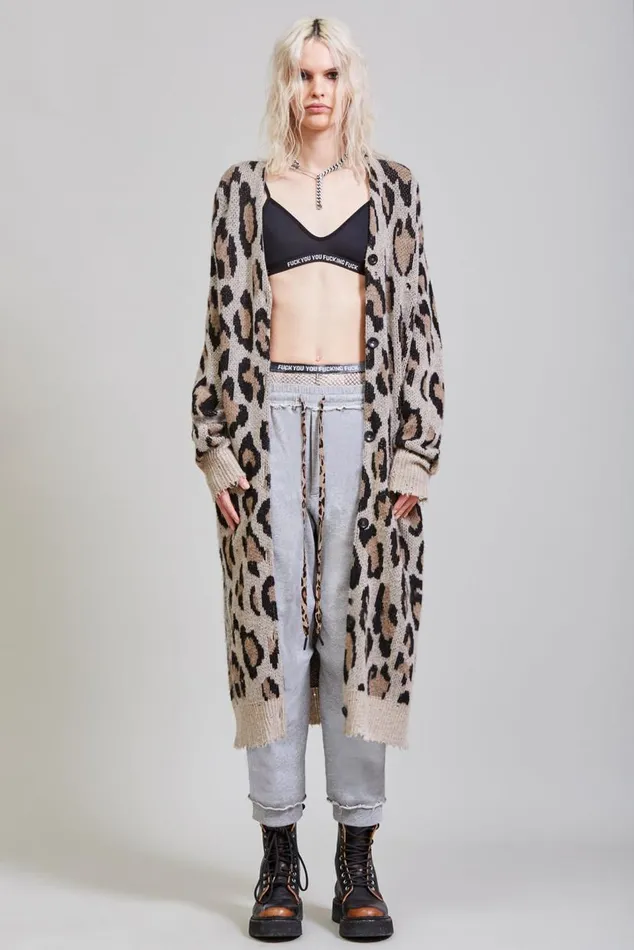 LONG LEOPARD CARDIGAN Women R13 Sweaters