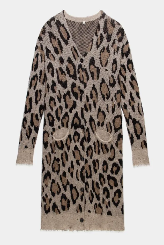 LONG LEOPARD CARDIGAN Women R13 Sweaters