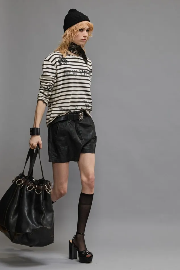 LONG SLEEVE BRETON TEE 8211 BLACK AND WHITE STRIPE Women R13 TShirts