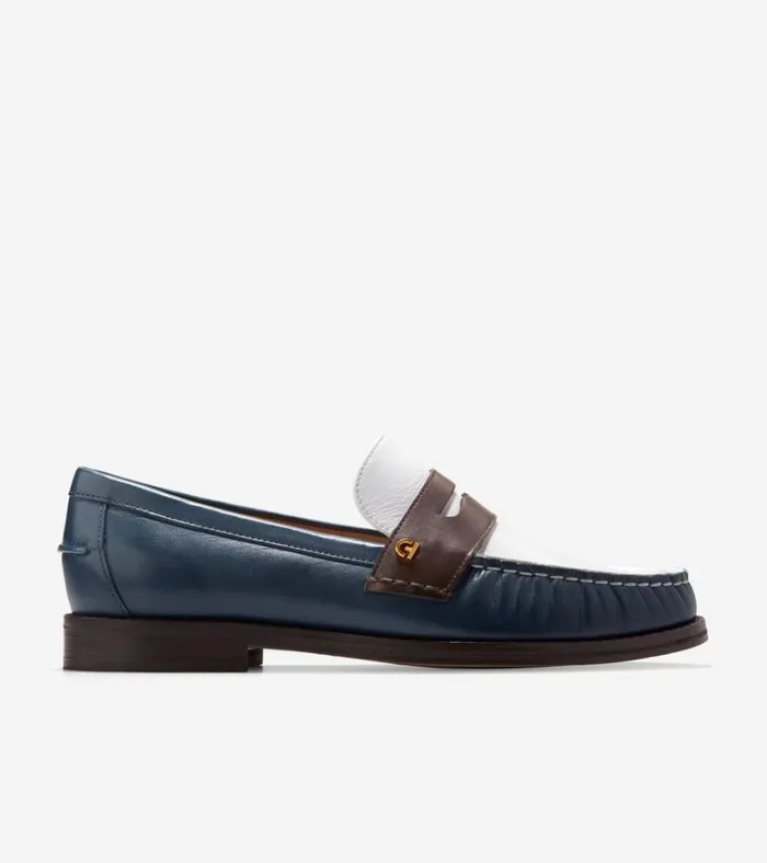 Lux Pinch Penny Loafers Ivorychocolateblue Wing Teal Women Cole Haan Loafers and Drivers Lux Pinch Penny Loafers Ivorychocolateblue Wing Teal Women Cole Haan Loafers and Drivers