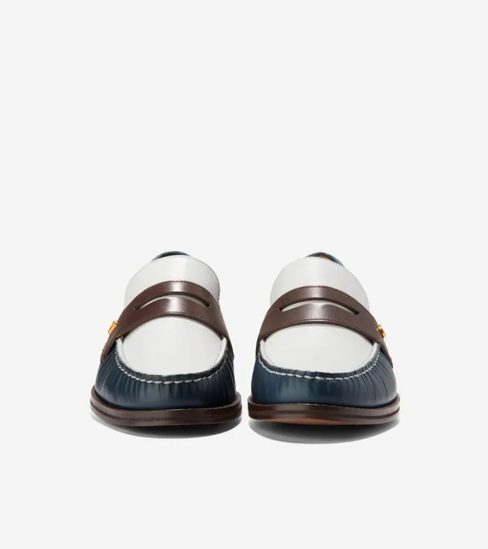Lux Pinch Penny Loafers Ivorychocolateblue Wing Teal Women Cole Haan Loafers and Drivers