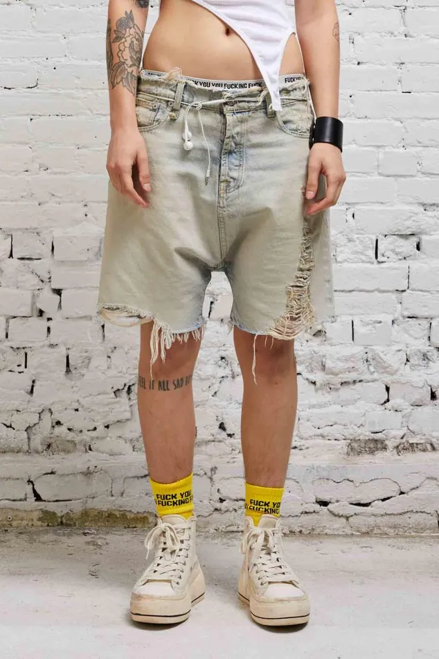 MARKY DROP SHORT 8211 DENNIS BLUE Women R13 Denim