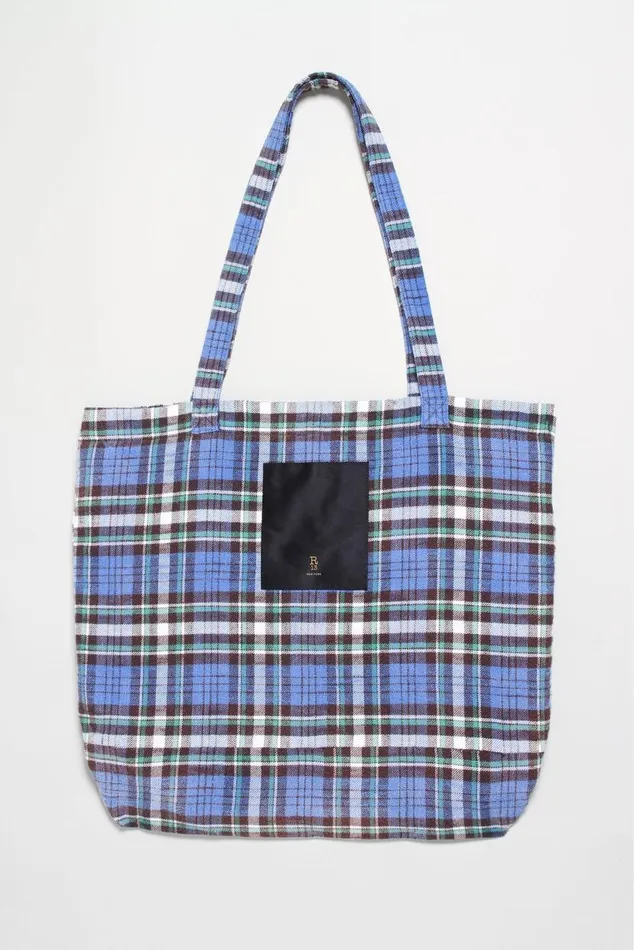 MEDIUM TOTE BAG 8211 BLUEGREEN PLAID Women R13 Accessories