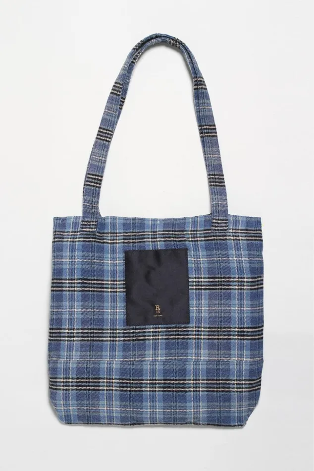 MEDIUM TOTE BAG 8211 BLUE PLAID Women R13 Accessories