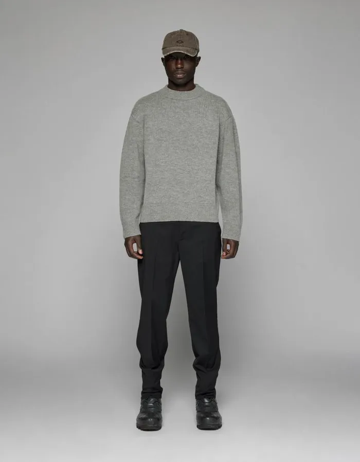 Men Knitwear Han Kjbenhavn Diamond Detail Knit Sweater 8211 Ash Grey