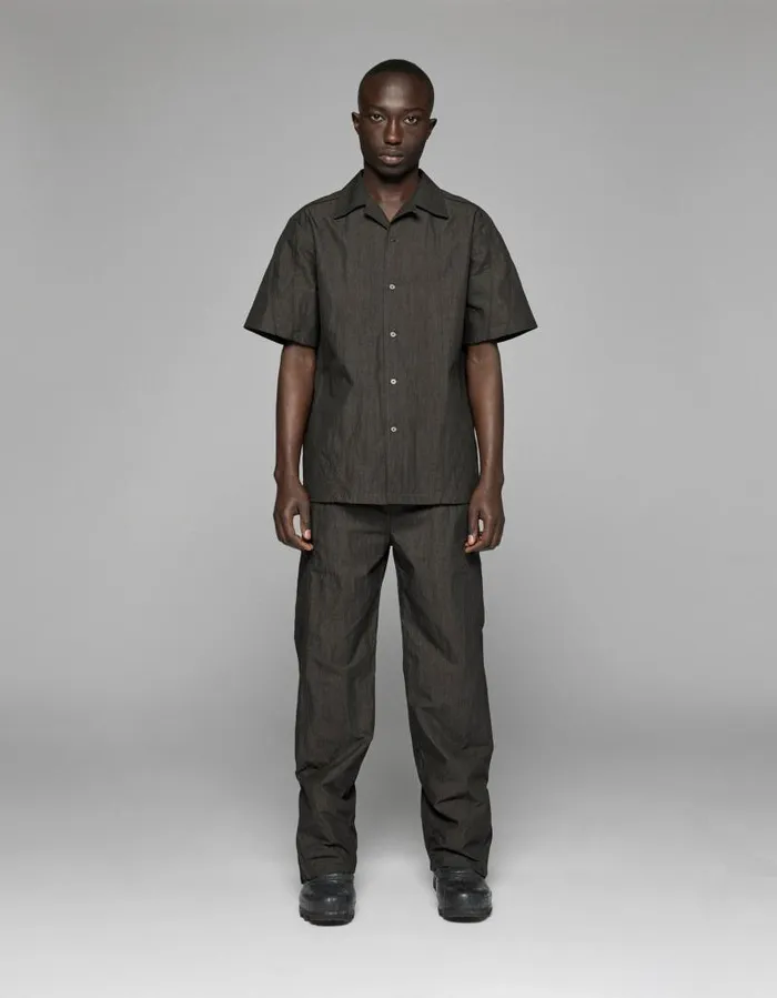 Men Shirts Han Kjbenhavn Loose SS Bowling Shirt 8211 Dark Grey
