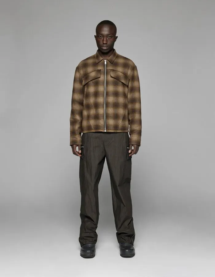 Men Shirts Han Kjbenhavn Padded Checked Overshirt 8211 Dark Brown