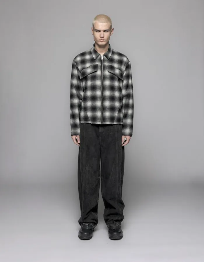 Men Shirts Han Kjbenhavn Padded Checked Overshirt 8211 Dark Grey